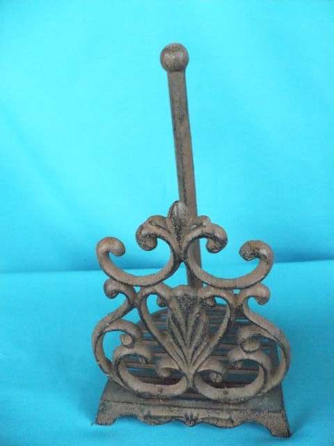 VINTAGE CAST IRON PAPER TOWEL HOLDER