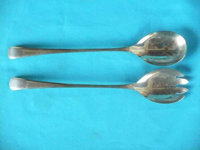 PAIR "SIPELIA" NICKEL SILVER SALAD SERVERS
