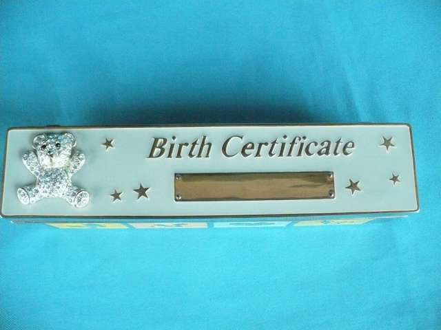 BABY BIRTH CERTIFICATE BOX