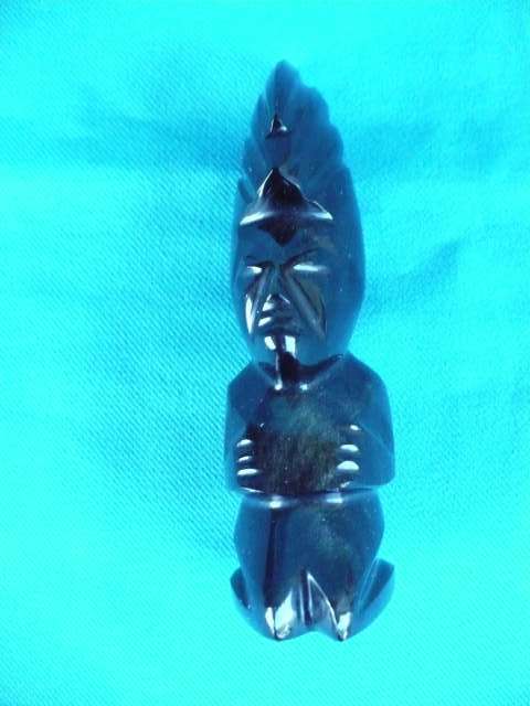 GOLD SHEEN OBSIDIAN CARVED FIGURINE