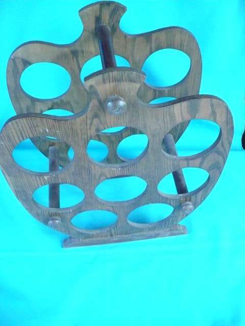 WOOD PLY WINE RACK    HOLDS 8 BOTTLES