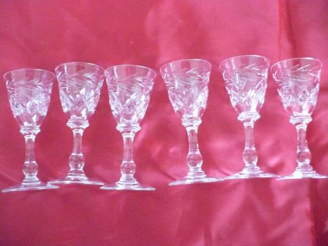 6 THOMAS WEBB CRYSTAL LIQUEUR GLASSES