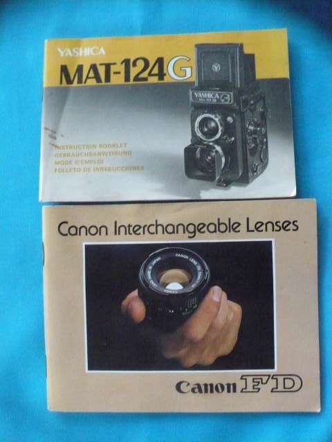 BOOKLETS FOR  YASHICA  MAT-124 G   + CANON INTERCHANGEABLE LENSES