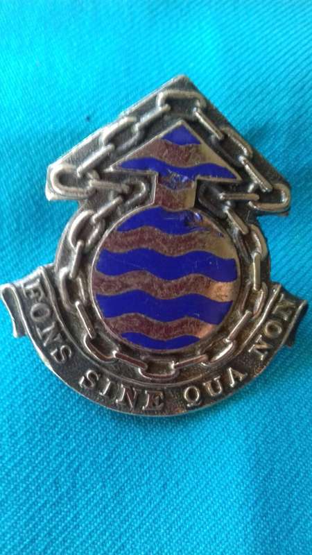 "FONS SINE QUA NON"  CAP BADGE