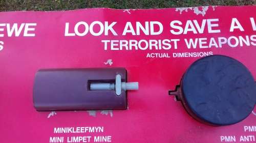 1980's  TERRORIST WEAPONS DISPLAY BOARD    (CARDBOARD WITH PLASTIC
