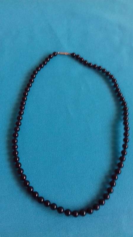 ONYX BEAD NECKLACE  50 CM
