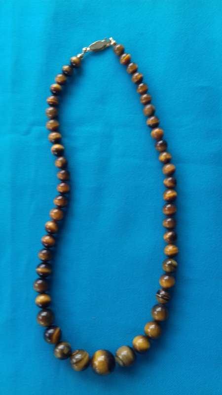 TIGERS EYE     GRADUATED  BEAD NECKLACE  45  CM