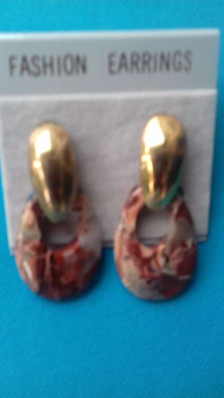 GENUINE   BRECCIATED JASPER  GEM STONE    EARRINGS