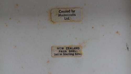 6  STERLING SILVER COFFEE SPOONS PAUA SHELL DETAIL