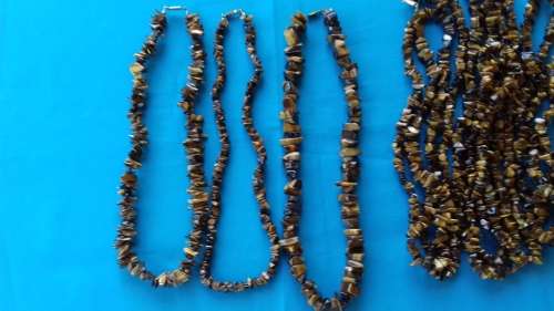 10 TIGER EYE  CHIP  NECKLACES