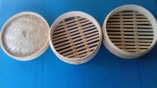 2 TIER BAMBOO STEAMER     NOT  USED