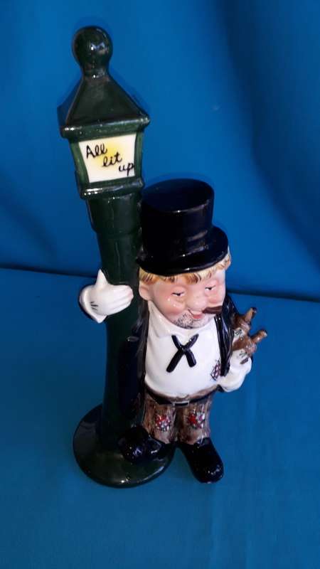 NOVELTY  VINTAGE " DRUNK HOBO" LIQUOR DECANTER