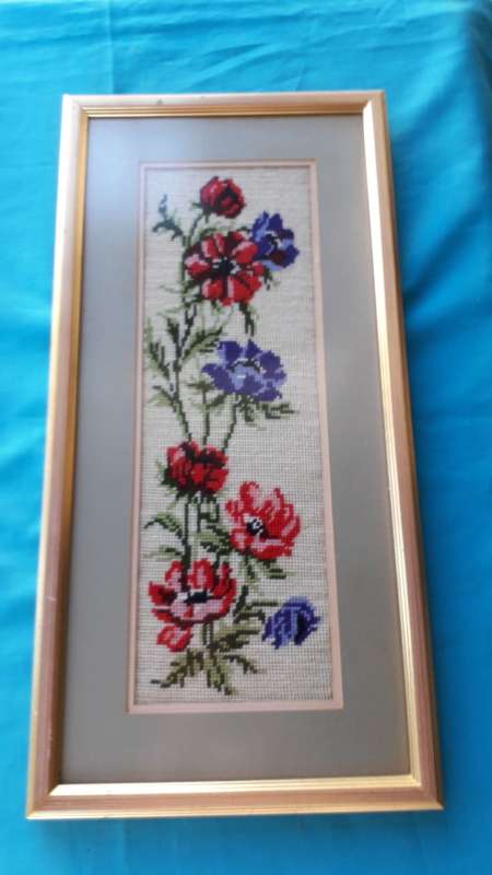 FRAMED FLORAL TAPESTRY