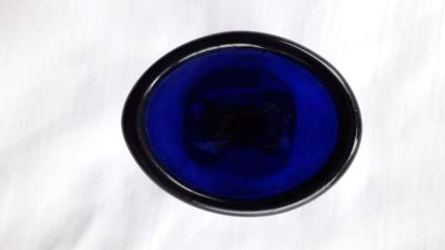 COBALT BLUE GLASS  STEM EYE WASH CUP