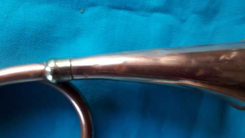 VINTAGE COPPER HUNTING HORN/BUGLE WITH BRASS ACCENTS (HOME DECOR)