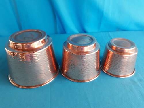 VINTAGE COPPER PLANTERS : SET OF 3