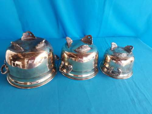 VINTAGE BRASS  PLANTERS : SET OF 3