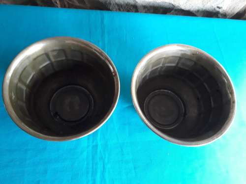 PAIR VINTAGE BRASS  PLANTERS :