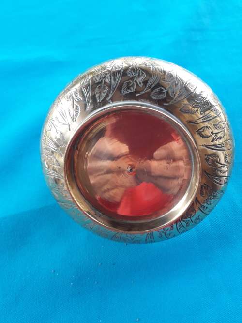 HEAVY BRASS TRINKET BOWL WITH LID