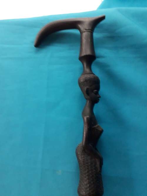 VINTAGE AFRICANA CARVED WALKING STICK