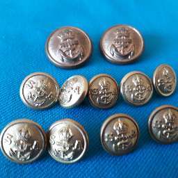 11  SOUTH AFRICAN   NAVY  BRASS BUTTONS