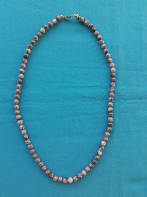 STRAWBERRY QUARTZ  BEAD NECKLACE  61 CM