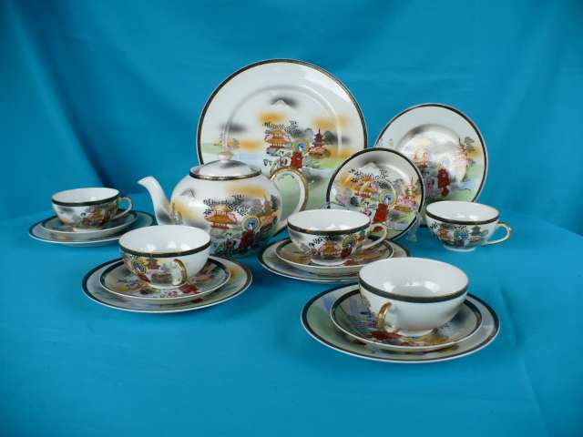 JAPANESE LITHOPANE PART TEA SET
