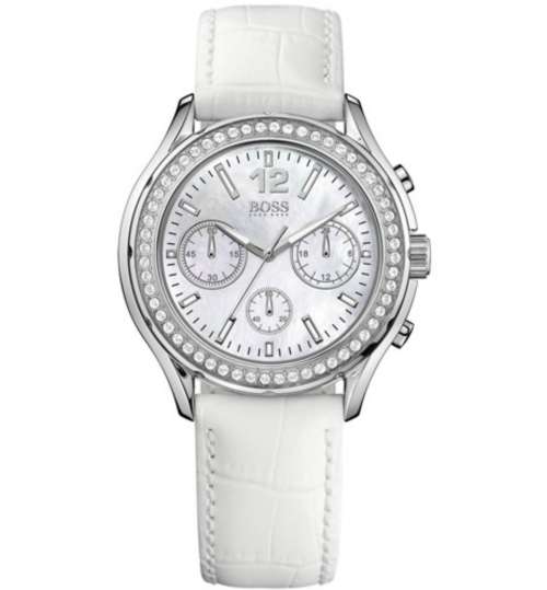 LADIES HUGO BOSS MOTHER OF PEARL CHRONOGRAPH WATCH 1502263 ##BRAND NEW##