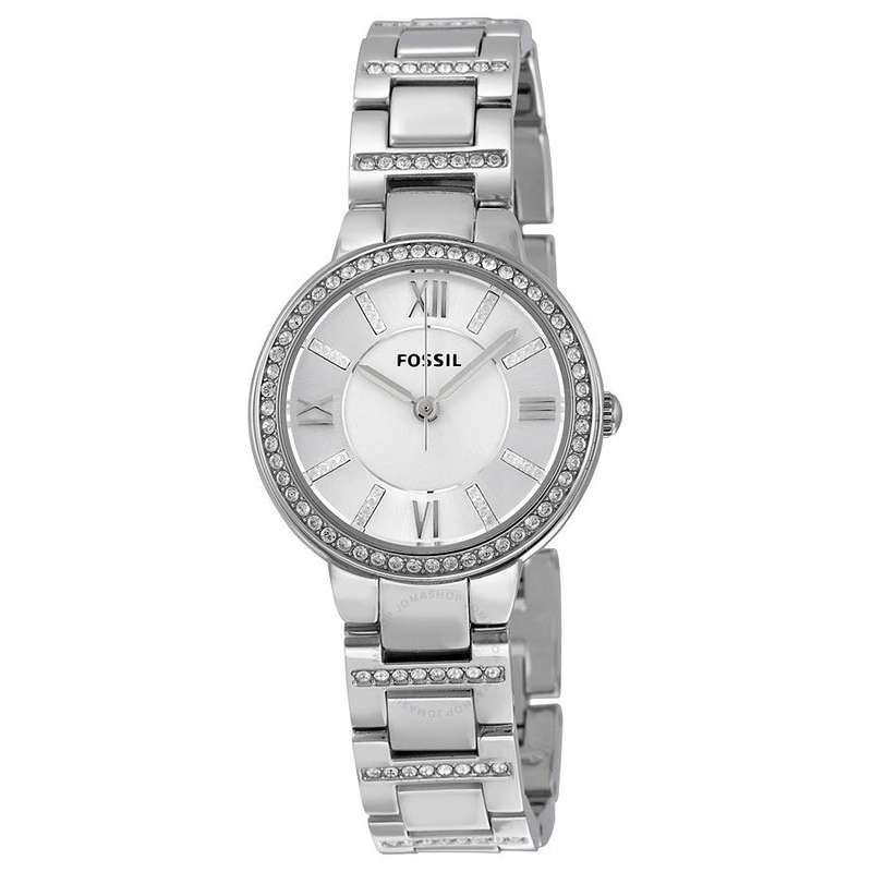 Fossil Virginia Silver Dial Stainless Steel Ladies Watch