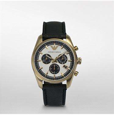 MENS EMPORIO ARMANI CHRONOGRAPH LEATHER WATCH AR6012 ##BRAND NEW##