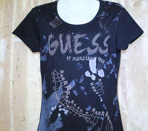 LADIES ORIGINAL GORGEOUS GUESS TOP BLACK LARGE ##BRAND NEW##