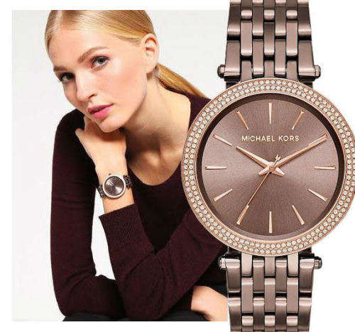 Michael Kors Women's Darci Sabletone Three-Hand Watch