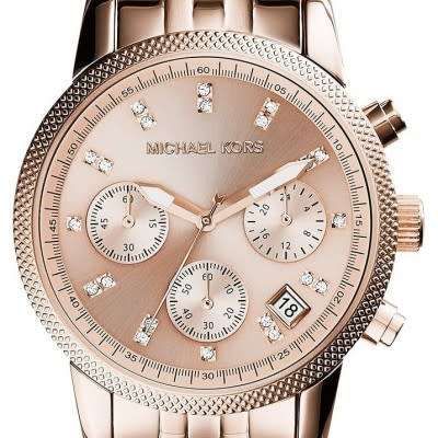 LADIES MICHAEL KORS RITZ ROSE GOLD WATCH MK6077 ##BRAND NEW##