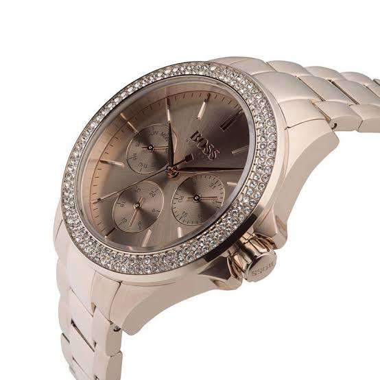 Ladies Hugo Boss Premiere Chronograph Rose Gold Watch 1502443