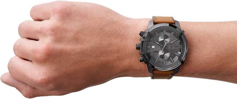 Men's Diesel Griffed Grey Dial Chronograph Watch DZ4569
