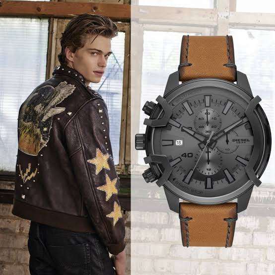 Men's Diesel Griffed Grey Dial Chronograph Watch DZ4569
