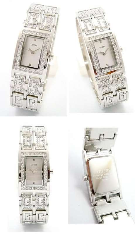STUNNING NEW GUESS SILVER 4G DIAMOND LADIES BRACELET WATCH ##BRAND NEW##