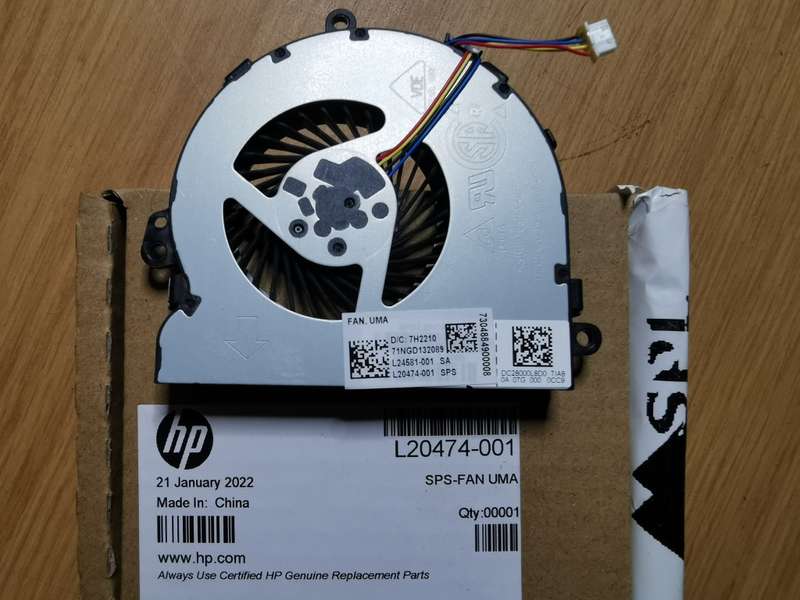 HP CPU Fan L20474-001 for 15-DA, 15-DB, 250 G7, 255 G7, 256 G7