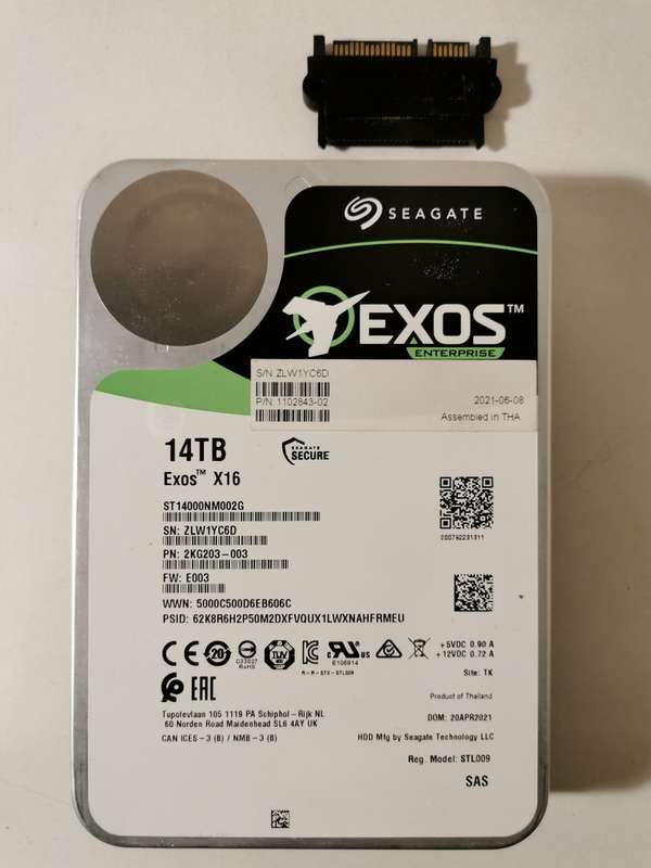 Seagate Exos X16 14TB 3.5` SAS Hard Drive ST14000NM002G