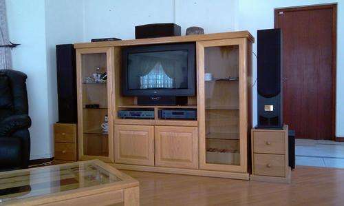 Solid Oak TV Stand Wall Unit