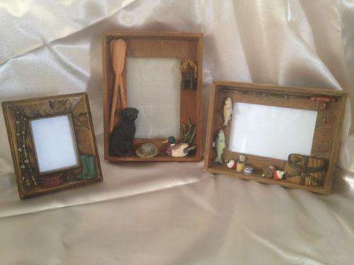 Flyfishing themed photo frames - set of 3
