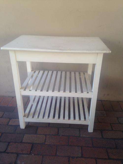 Painted pine changing table in cream