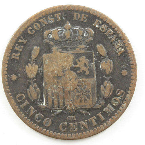 Spain 5 Centimos - 1879 Alfonso XII