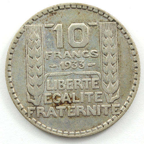 Silver 10 Francs - France - 1933