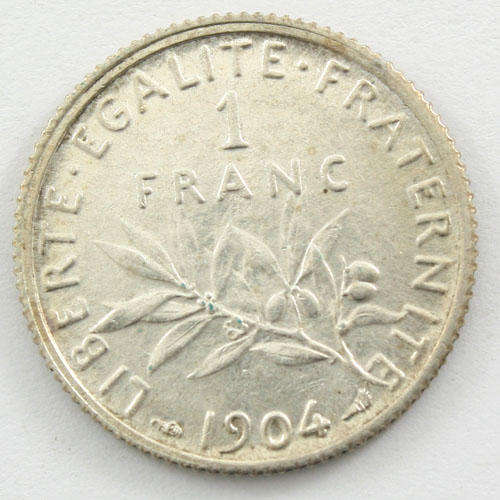 Silver One Franc - France 1904