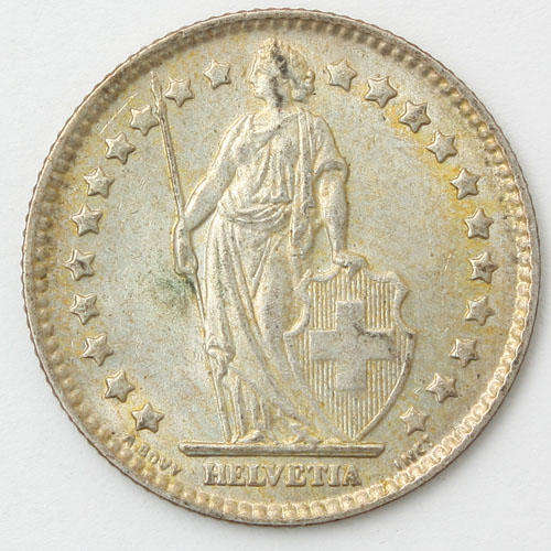 Silver One Franc - Switzerland - 1963