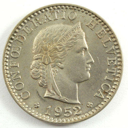 Switzerland 20 Rappen - 1952