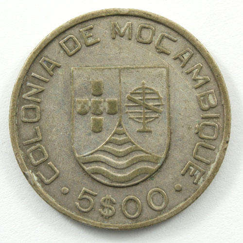 Mozambique 5 Escudos 1935 - Silver