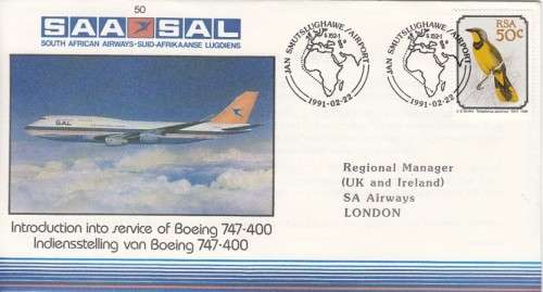 SAA/SAL No 50 Introduction Into Service of the Boeing 747 - 400 (Certified Flown)
