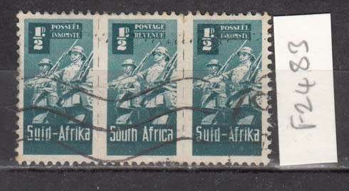 Union Strip of Three 1942 1/2d Infantry War Effort Stamps (Reduced Size)